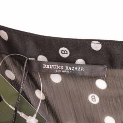 Bruuns Bazar bluse str 44, sort/hvid m peplum NY (5)
