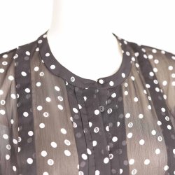 Bruuns Bazar bluse str 44, sort/hvid m peplum NY (5)