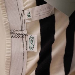 Mixed kort nederdel XXL/44 cm sort/hvid jersey  (5)