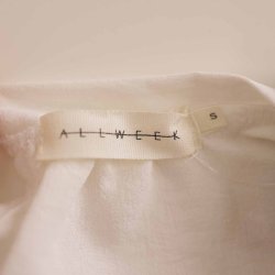 Allweek bluse hvid crepe polyester str. S (N53)