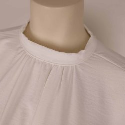 Allweek bluse hvid crepe polyester str. S (N53)