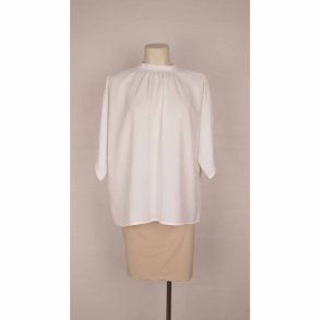 Allweek bluse hvid crepe polyester str. S (N53)
