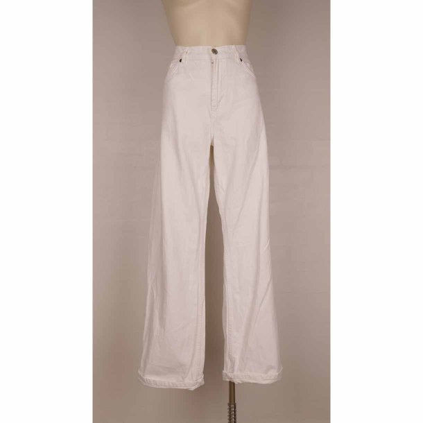 Zara creme bukser let baggy vide ben str. 40 (N54)