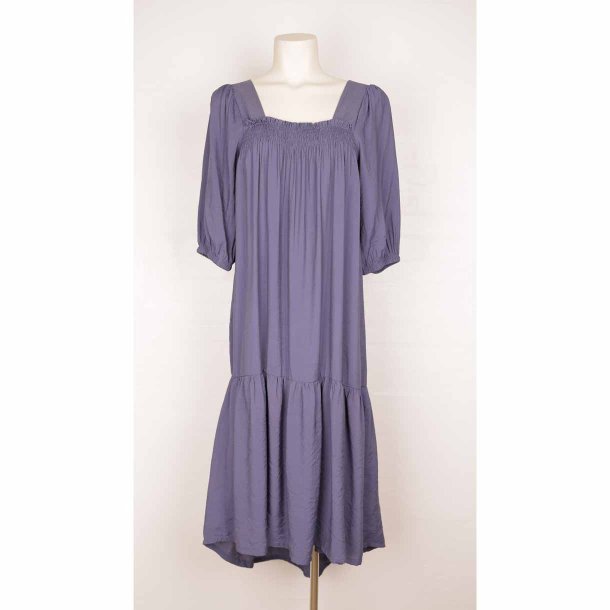Continue dusty blue midi kjole cotton/viscose L (N55)