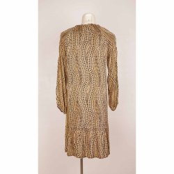 2-BIZ kort kjole black/brun prik viscose str. S (6)