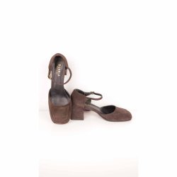 Bukela mocca ruskind 5 cm blok hl NSN str. 39 (N63)