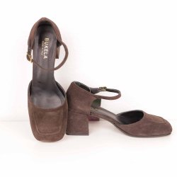 Bukela mocca ruskind 5 cm blok hl NSN str. 39 (N63)