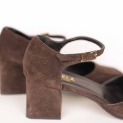 Bukela mocca ruskind 5 cm blok hl NSN str. 39 (N63)