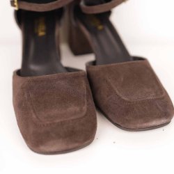 Bukela mocca ruskind 5 cm blok hl NSN str. 39 (N63)