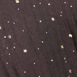 Rino kimino sort crepe m guld dots og blte XL (N65)