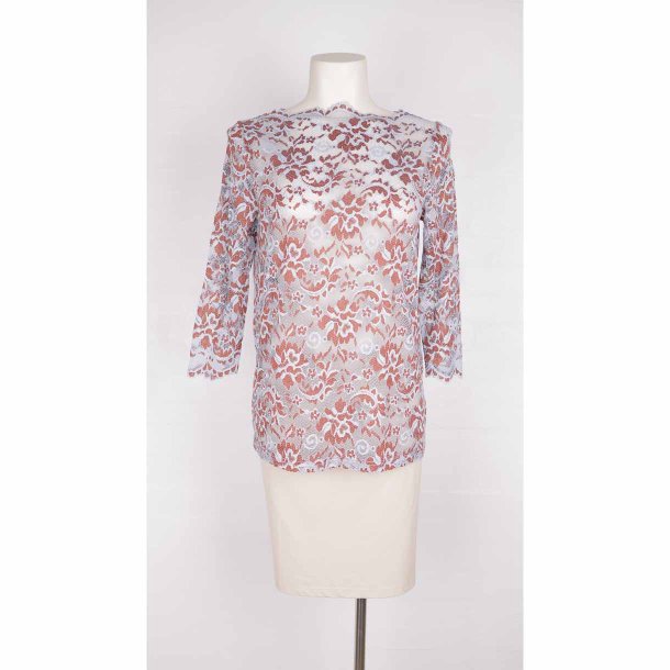 Ganni blonde bluse bl/brun polyamid NSN 38  (7)