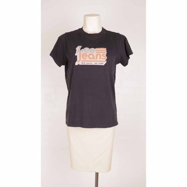 LEE logo T-shirt sort cotton G52cm str. S (7)