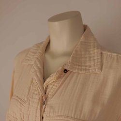 Skjorte7kjole jakke sandfarvet cotton m blte OZ (7)