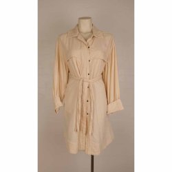 Skjorte7kjole jakke sandfarvet cotton m blte OZ (7)