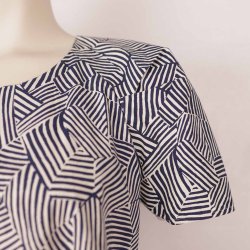 BZR bluse bomuld poplin navy G 54 cm str 36 (8)