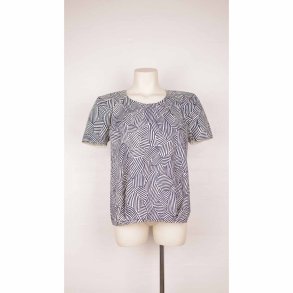 BZR bluse bomuld poplin navy G 54 cm str 36 (8)