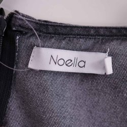Noella kort sort denim kjole i etager bomuld XL (8)