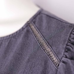 Noella kort sort denim kjole i etager bomuld XL (8)