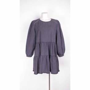 Noella kort sort denim kjole i etager bomuld XL (8)