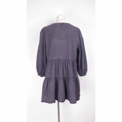 Noella kort sort denim kjole i etager bomuld XL (8)