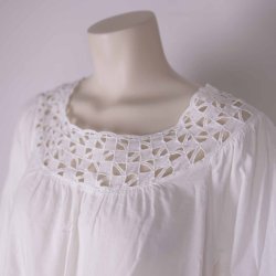 DAY land hvid bluse m blonder bomuld str. 38 (8)