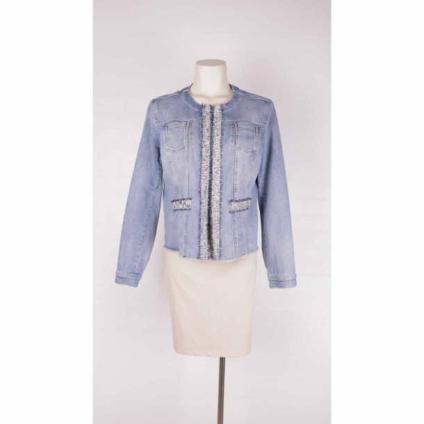 Betty Barcley kort fin denim jakke m bestning 42 (8)