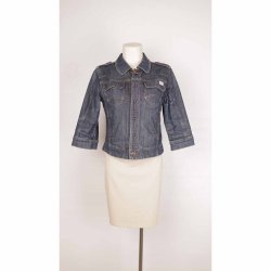 SUB kort denim jakke dark blue cotton G48 L (8)