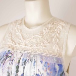 Cream summer dress uden rmer viscose G48 str38 (8)