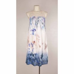 Cream summer dress uden rmer viscose G48 str38 (8)