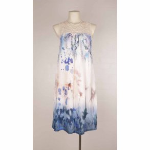 Cream summer dress uden rmer viscose G48 str38 (8)