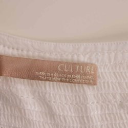 Culture lang tynd hvid skj bluse viscose NSN str M (8)