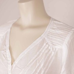 Culture lang tynd hvid skj bluse viscose NSN str M (8)