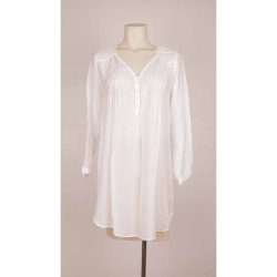 Culture lang tynd hvid skj bluse viscose NSN str M (8)