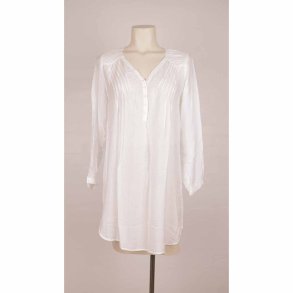 Culture lang tynd hvid skj bluse viscose NSN str M (8)