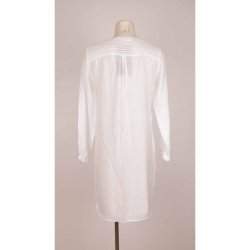 Culture lang tynd hvid skj bluse viscose NSN str M (8)