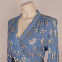 six ames kort fest kjole bl m lurex viscose 40 (8)