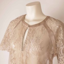 Gustav let blonde bluse transperant kort rme M (8)