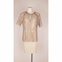 Gustav let blonde bluse transperant kort rme M (8)