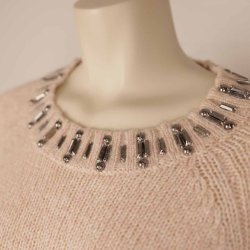 Sand kort strik bluse rosa mele m sten mm str. M (8)