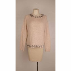 Sand kort strik bluse rosa mele m sten mm str. M (8)