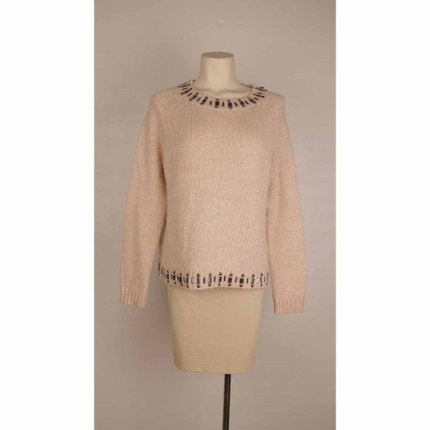 Sand kort strik bluse rosa mele m sten mm str. M (8)