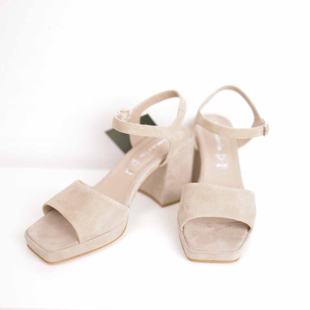 Tamaris sandal,40,beige ruskind,ubrugt, (8)