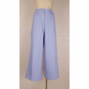 CRÂS bukser m vide ben lysebl/pink str. 34 (N82)