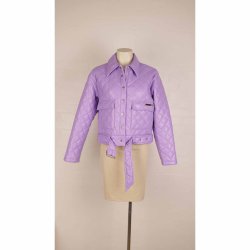 CR&Acirc;S kort jakke lilla quilt m blte vegan str. 36 (N82)