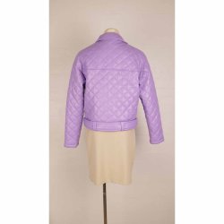 CR&Acirc;S kort jakke lilla quilt m blte vegan str. 36 (N82)