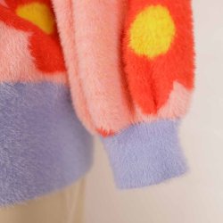 Hunkn kort plys trje lyserd/bl/rd nylon S (N82)