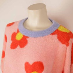 Hunkn kort plys trje lyserd/bl/rd nylon S (N82)