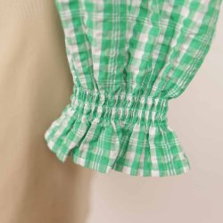 Envii lille kort bluse m smock grn bk/blge S (N82)