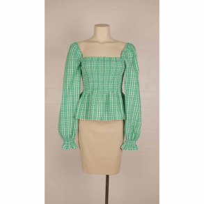 Envii lille kort bluse m smock grn bk/blge S (N82)