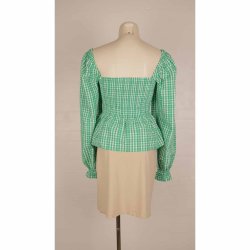 Envii lille kort bluse m smock grn bk/blge S (N82)